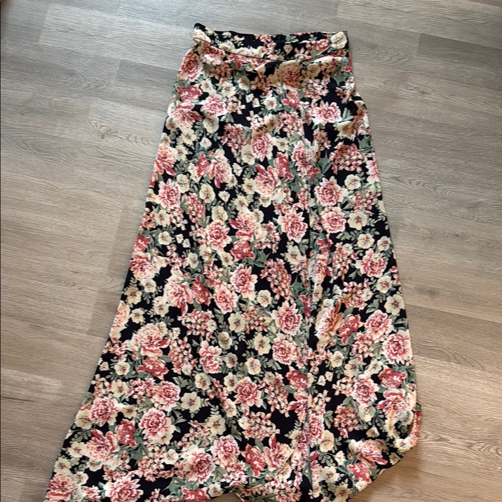 Floral Black Maxi Skirt